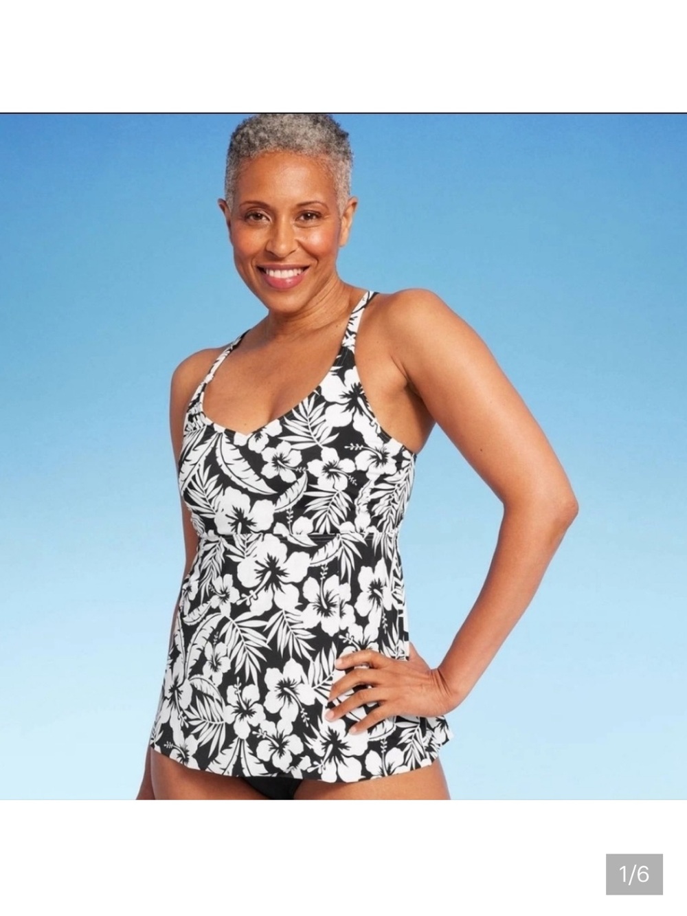 Lands End Tulip Hem Tankini New